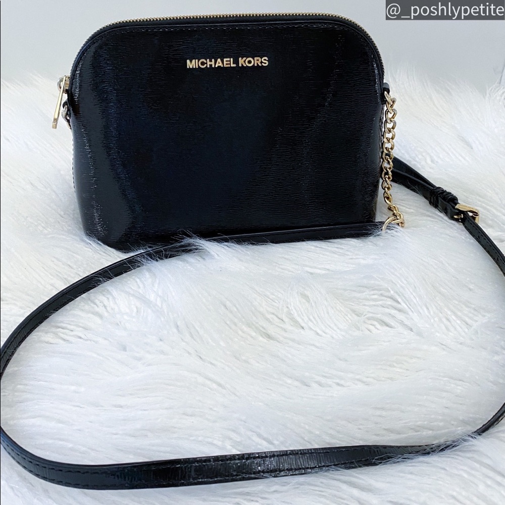 Michael Kors Authentic red & black patent dome crossbody purse  bundle deal - Picture 5 of 16